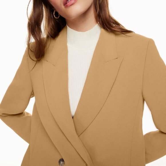 Wilfred Tan Double-Breasted Blazer - Picture 9 of 10